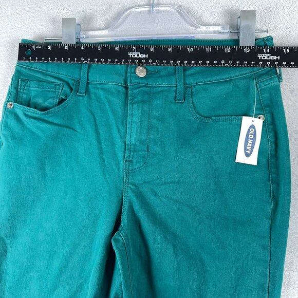 Old Navy Rockstar Super Skinny Jeans Ankle Slit Mid Rise Womens Aqua Blue Size 8 - Picture 8 of 13